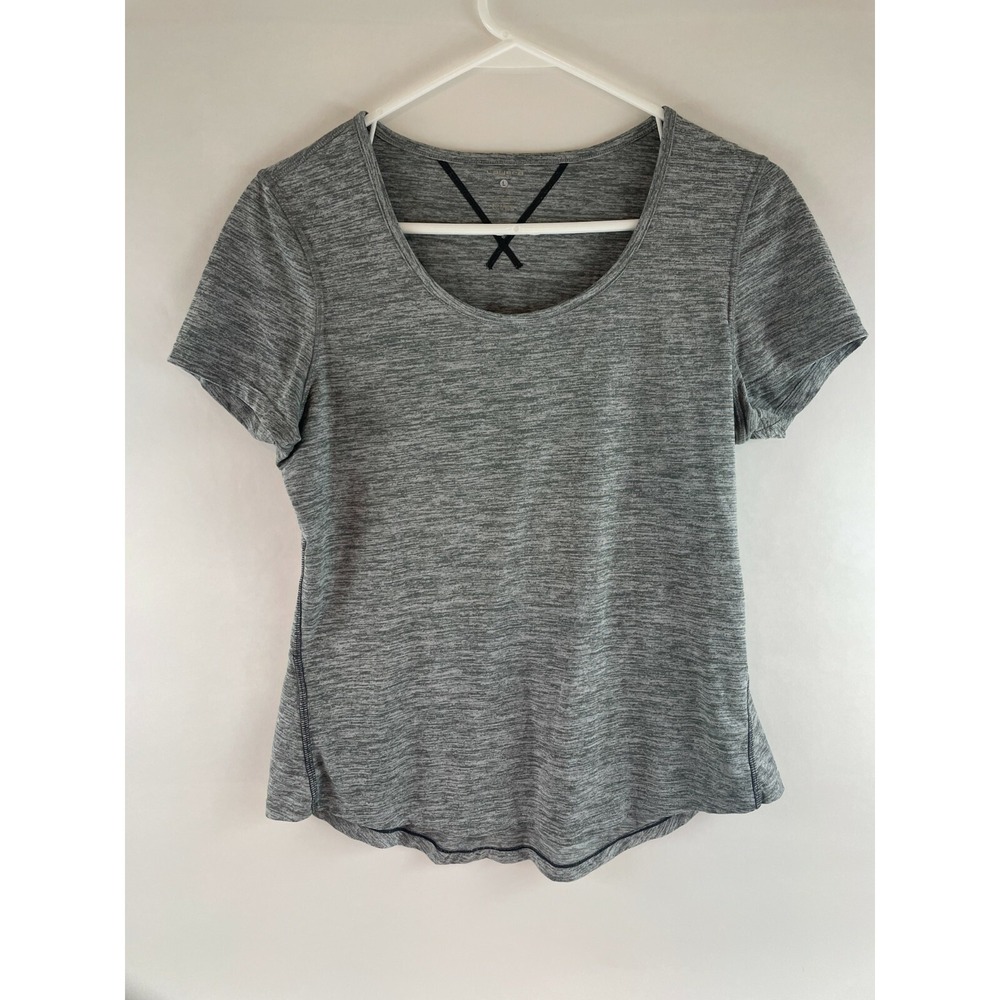 Layer8 T-Shirt Girls Size Large Gray Quick Dry Scoop Neck Short Sleeve Round Hem